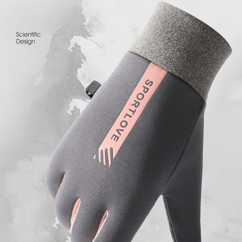 grey Sport-Touchscreen-Wärmehandschuhe, Blusmart boy Winddichte Thermo-Sporthandschuhe Fahrradhandschuhe