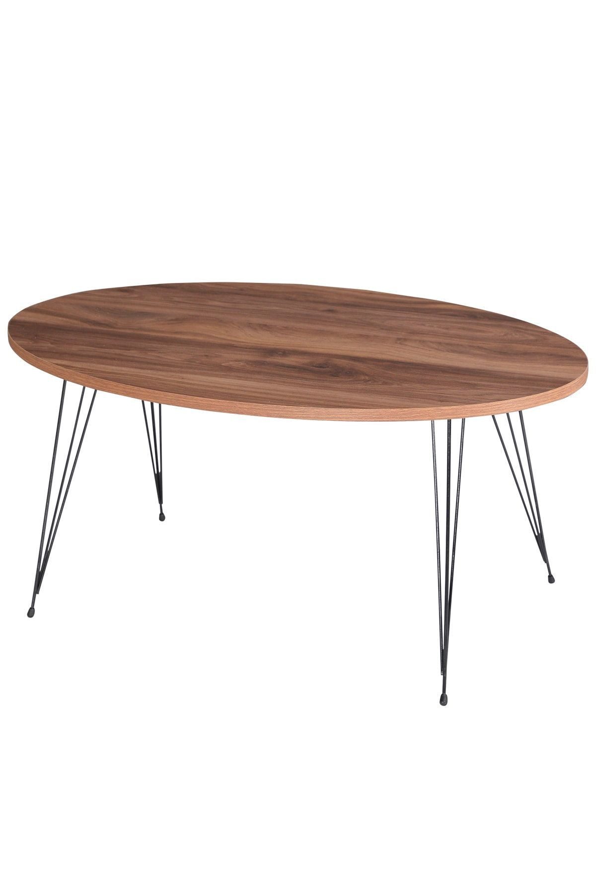 en.casa Couchtisch, oval, Metallbeine, Holzdekor Pinie Atlantik 89321738 günstig online kaufen