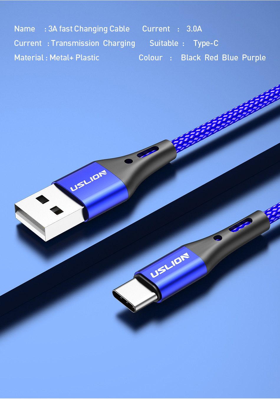 Tinisu Ladekabel USB Typ C Samsung Huawei Xiaomi Schnellladekabel Datenkabel Smartphone-Kabel, (50 cm)