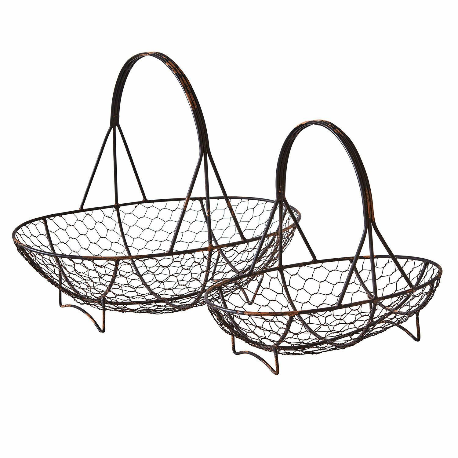 Mirabeau Dekokorb Korb 2er Set Serrie schwarz (2er Set, 2er Set)