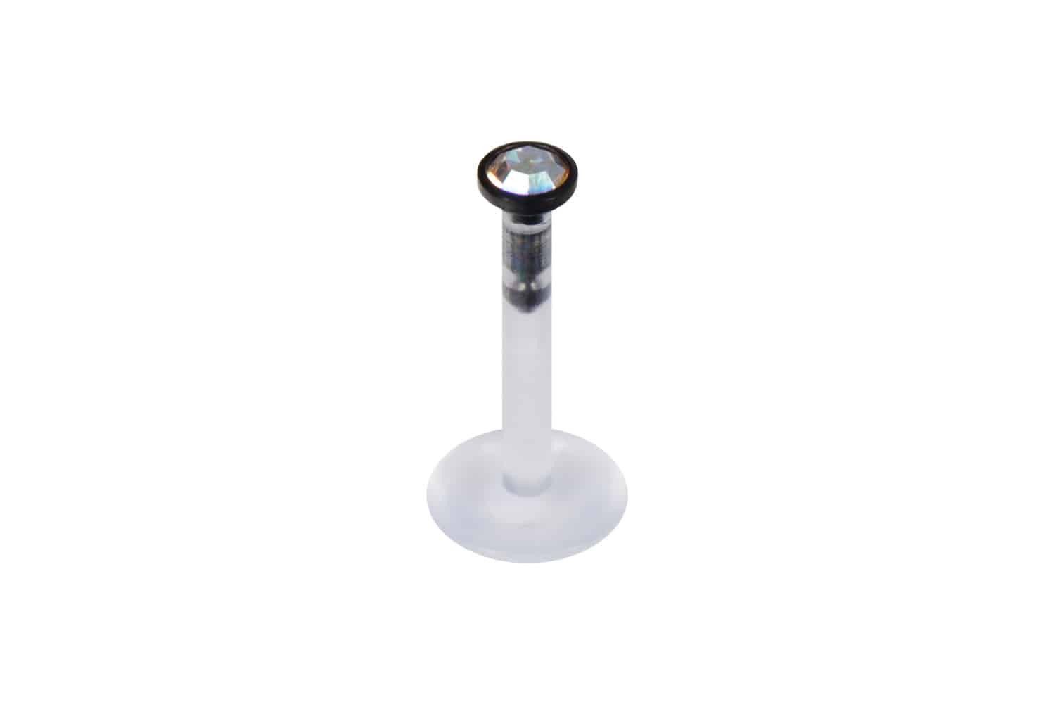 PIERCINGLINE Piercing-Set PMFK Labret mit Plug-in-System - Chirurgenstahl-Aufsatz mit Kristall (Labrets, 1-tlg)