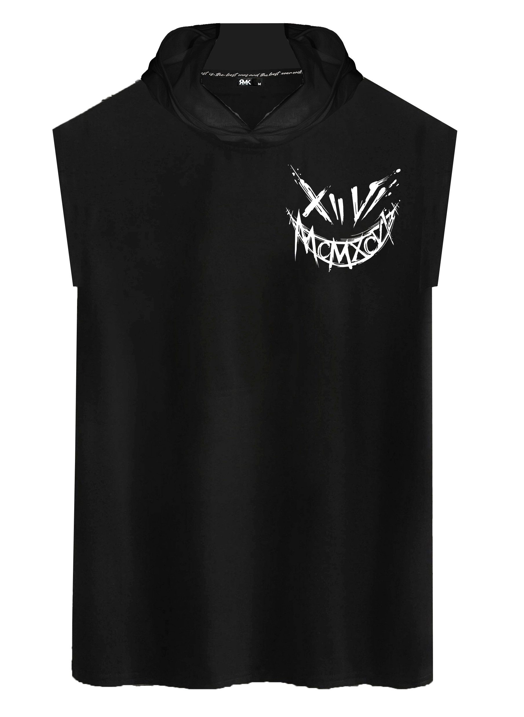 RMK Tanktop Herren Muskelshirt Gym Shirt Smiley Smyle mit Kapuze Ärmellos günstig online kaufen