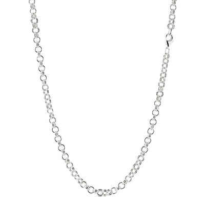 NKlaus Gliederkette Halskette aus 925 Sterling Silber 60cm Zwillings A