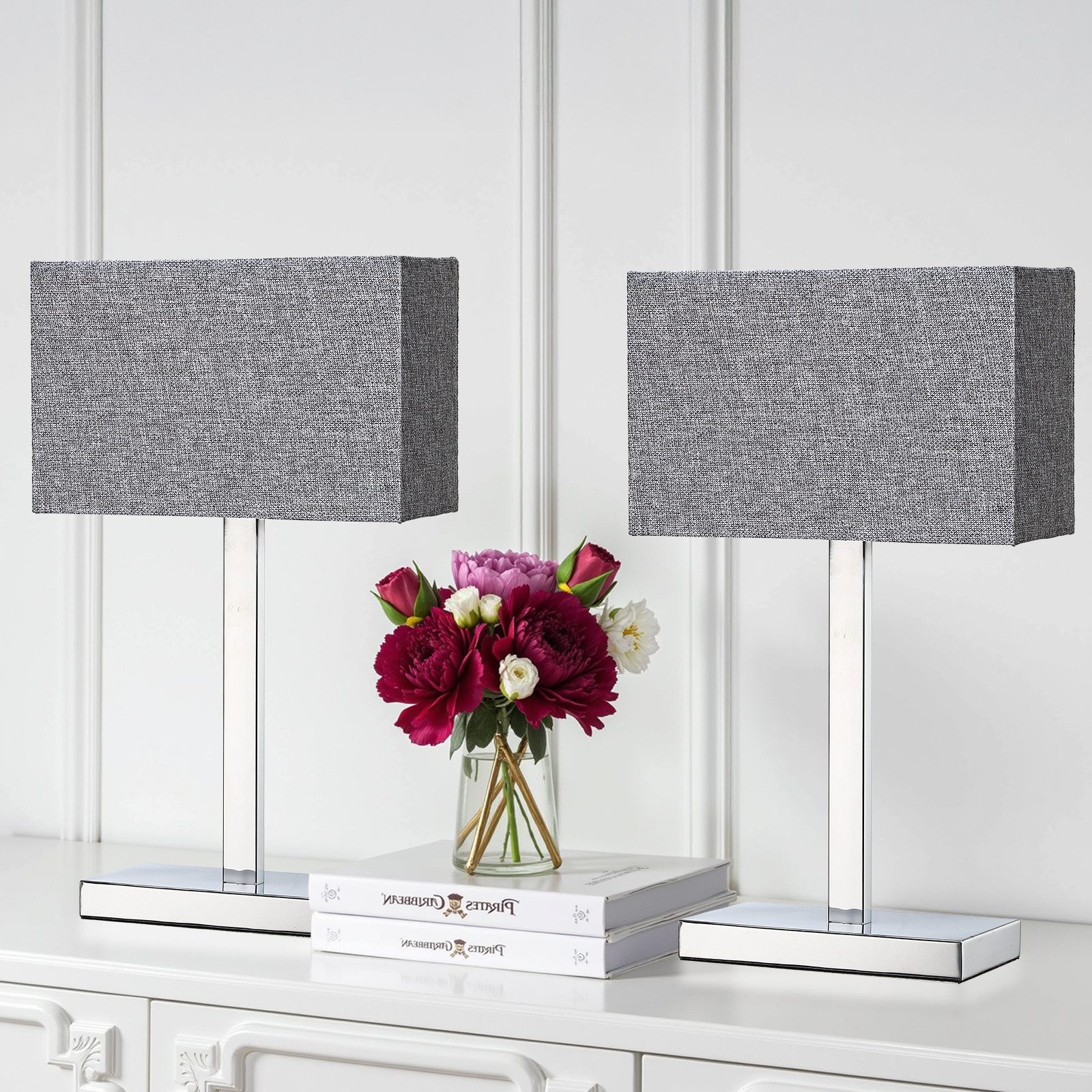 STANBOW Tischleuchte Tischlampe aus Metall mit Leinenschirm im Modern-Stil, günstig online kaufen