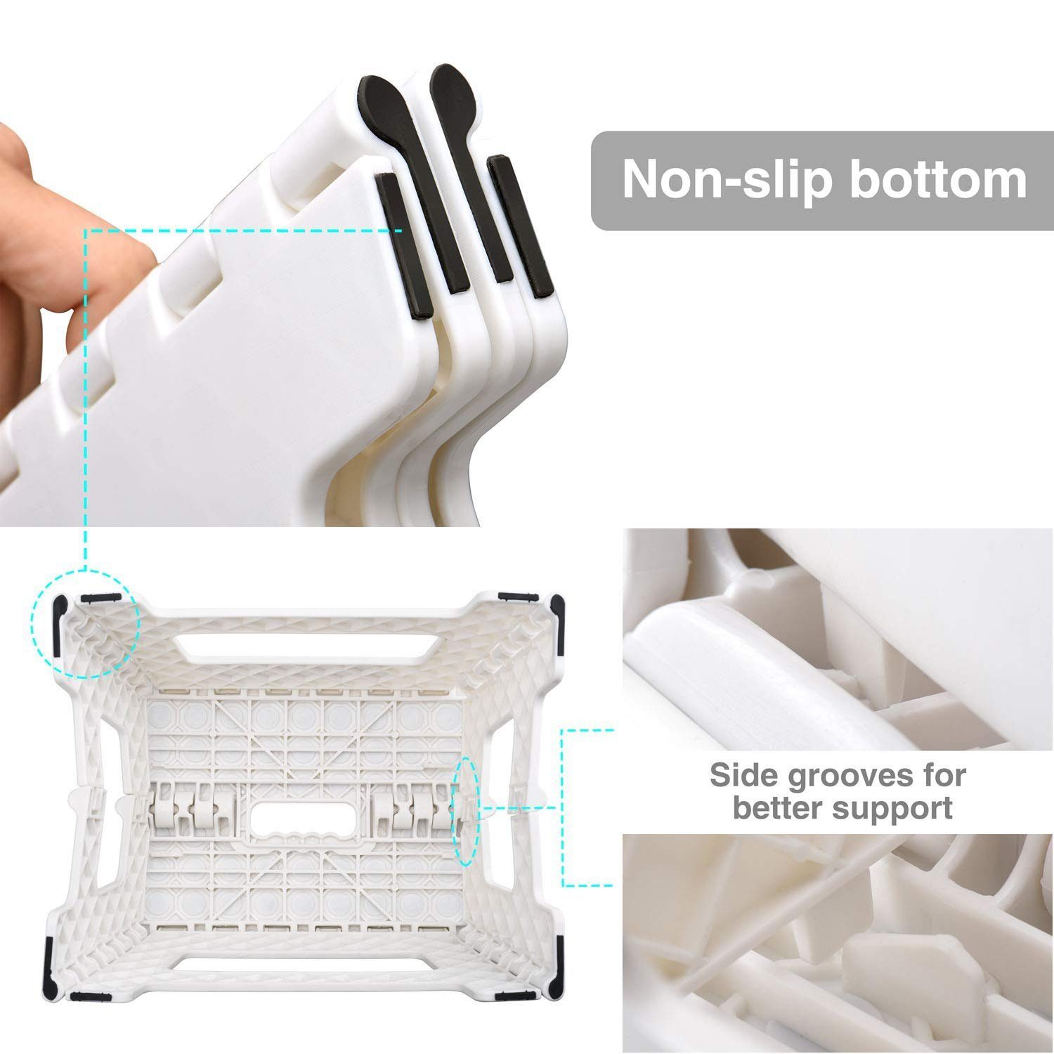 House Day Tritthocker klappbar, faltbarer Tritthocker in verschiedenen Höhen, Tragbarer Klapphocker, bis ca.136kg belastbar, Antirutschnoppen