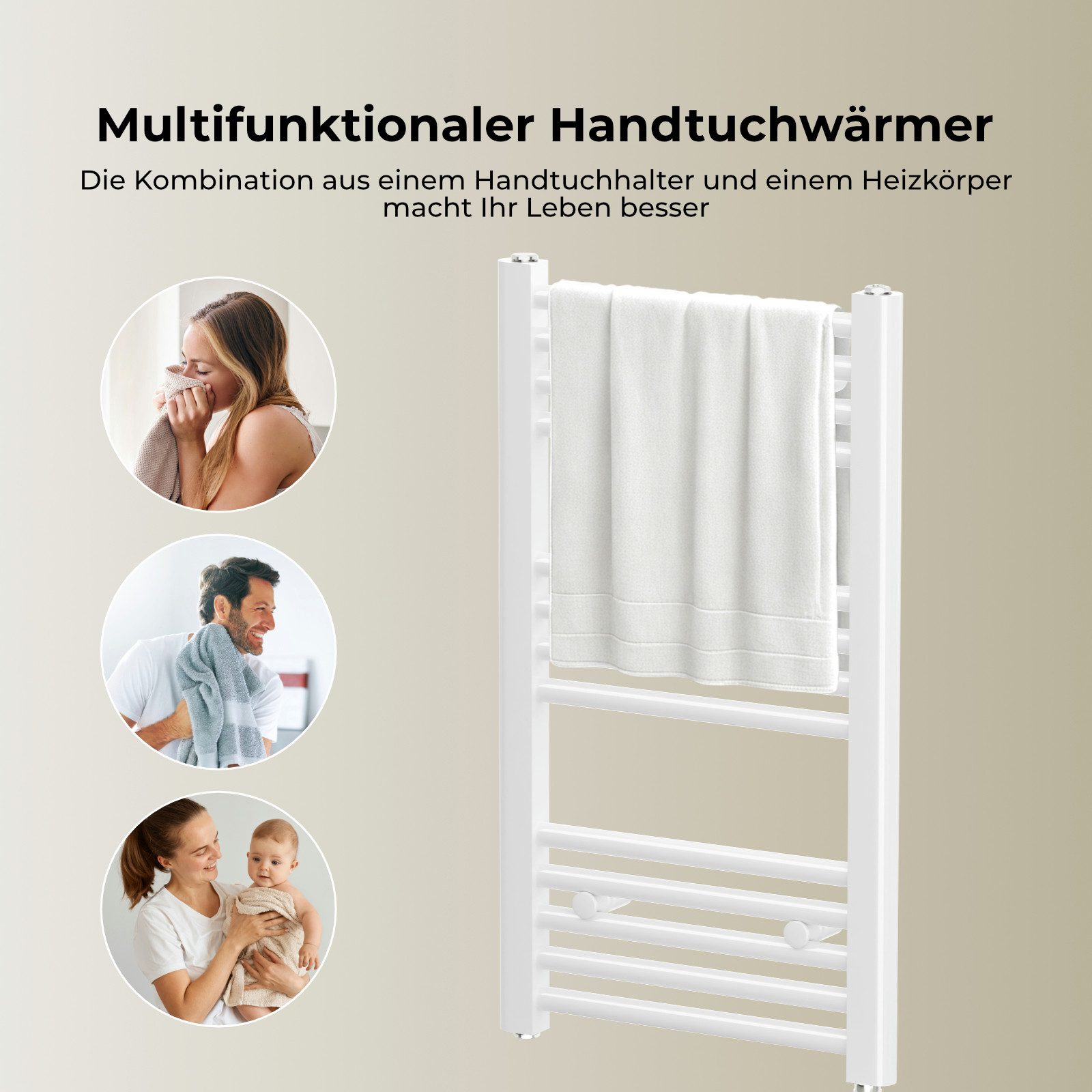 MEYKOERS Elektrischer Badheizkörper Elektro Handtuchwärmer Mit Thermostat