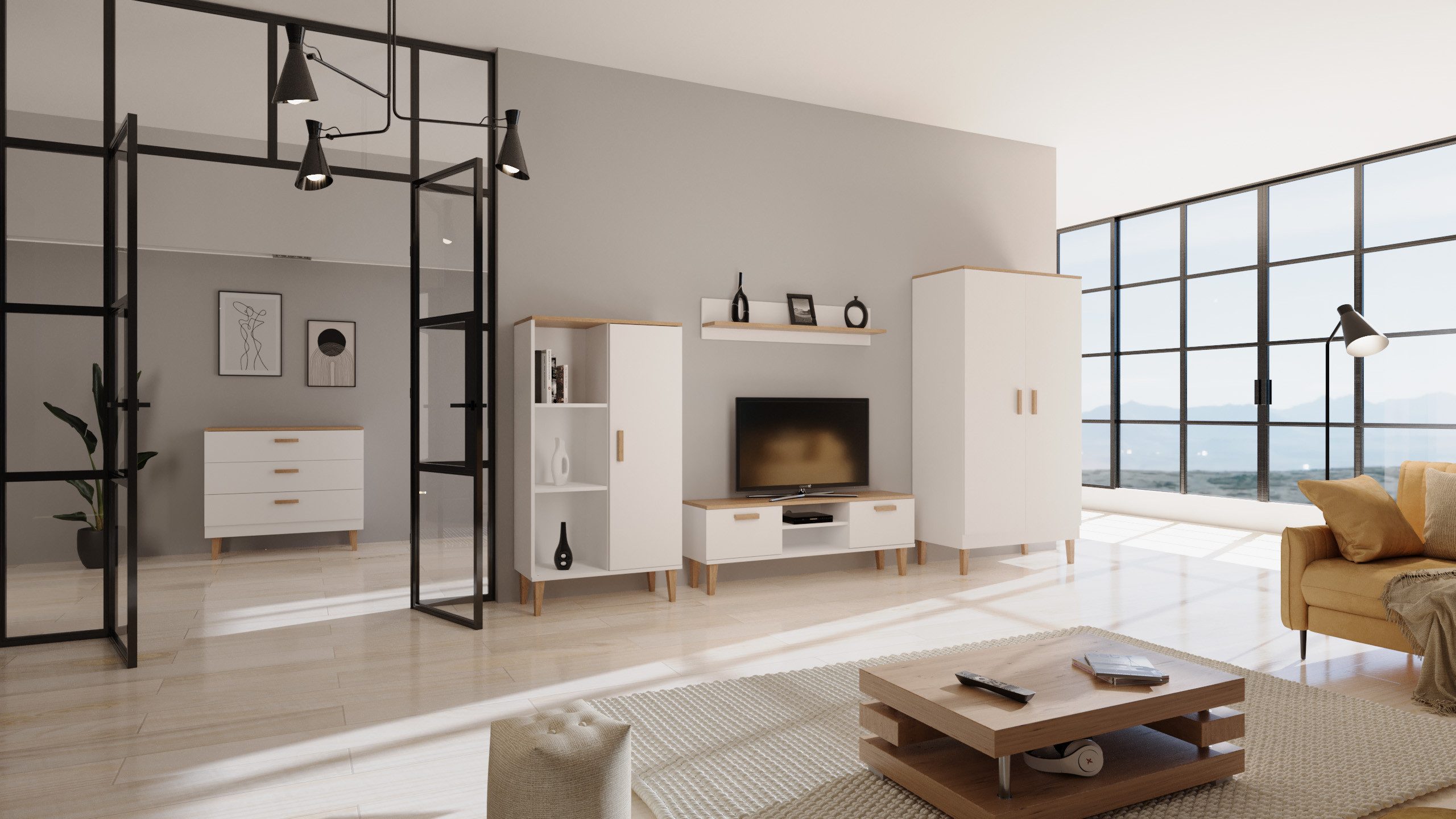 99rooms Wohnwand Verden, (Set (5-St), Wohnmöbel, Wohnzimmer-Set), Modern Design, mit viel Stauraum, Soft-Close Funktion