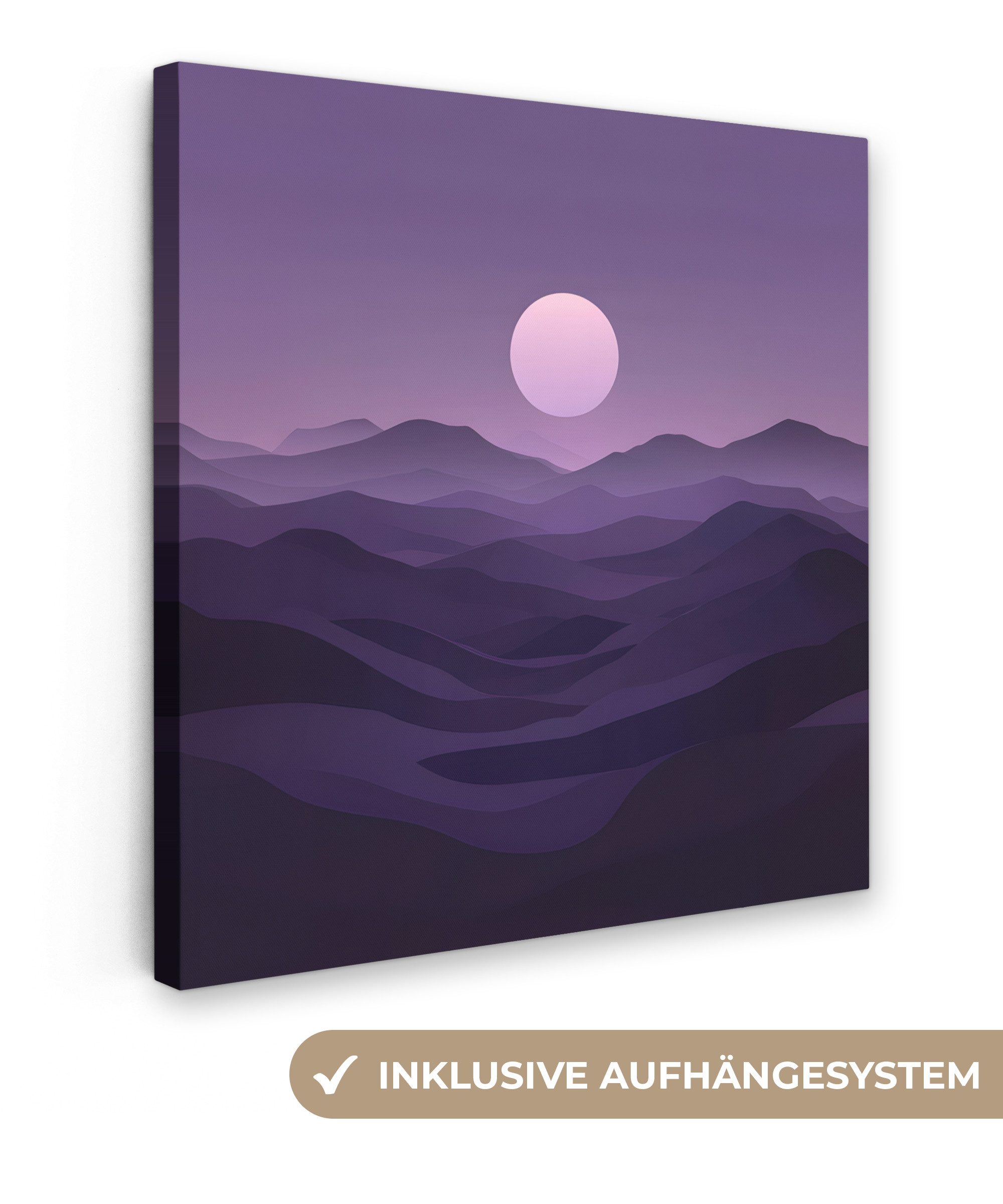 OneMillionCanvasses® Leinwandbild Hügel - Lila - günstig online kaufen