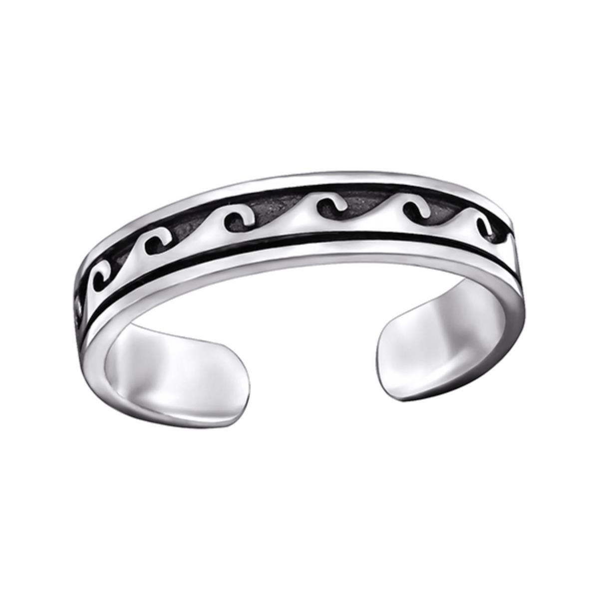 Order & Smile Schmuck Zehenring Zehenring Silber 925: Zehring „Welle“, gestempelt