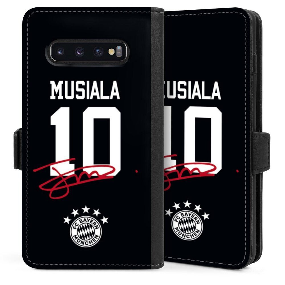 DeinDesign Handyhülle FC Bayern München Jamal Musiala FCB Musiala 10, Samsung Galaxy S10 Hülle Handy Flip Case Wallet Cover