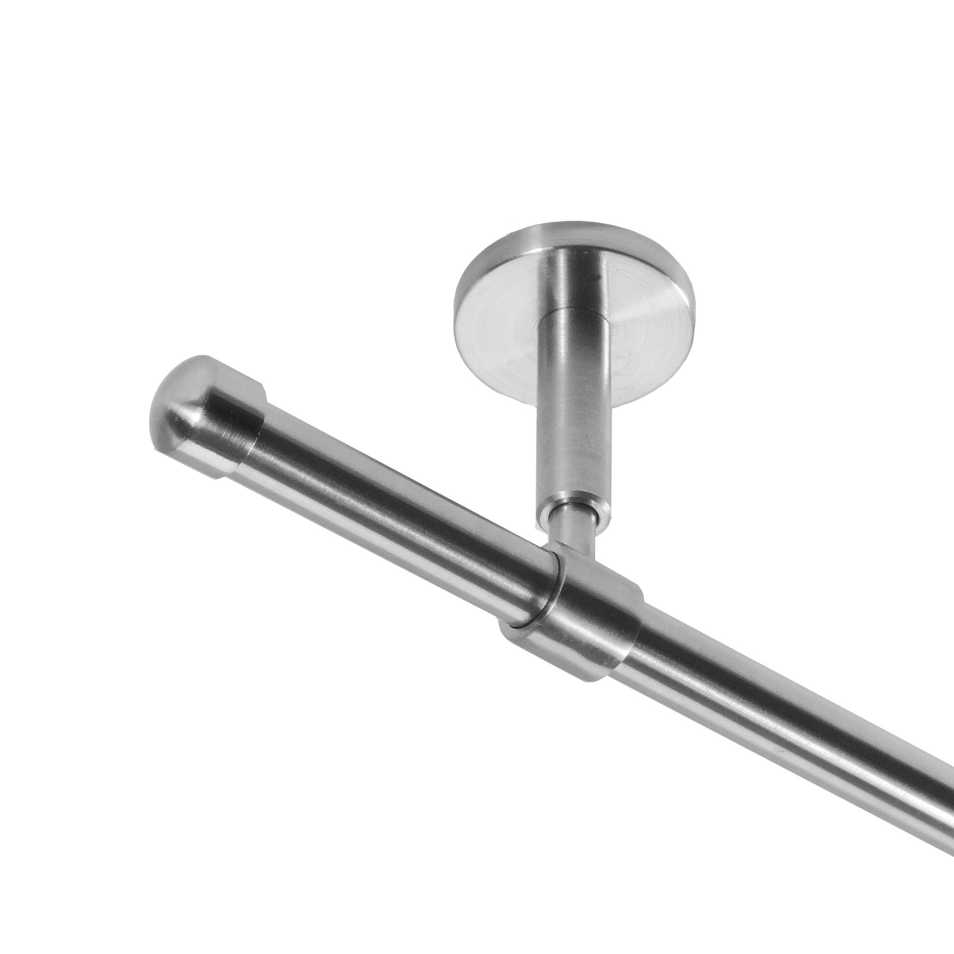 BASIT Gardinenstange Rohr Edelstahl 16 mm mit Deckenträgern 120 cm E17, Ø 1 günstig online kaufen