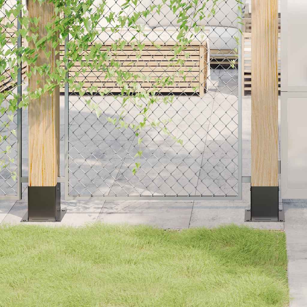 vidaXL Zaunpfosten Pfostenträger Quadrat 4 Stk. 121x121 mm Stahl Pulverbeschichtet, (4-St)