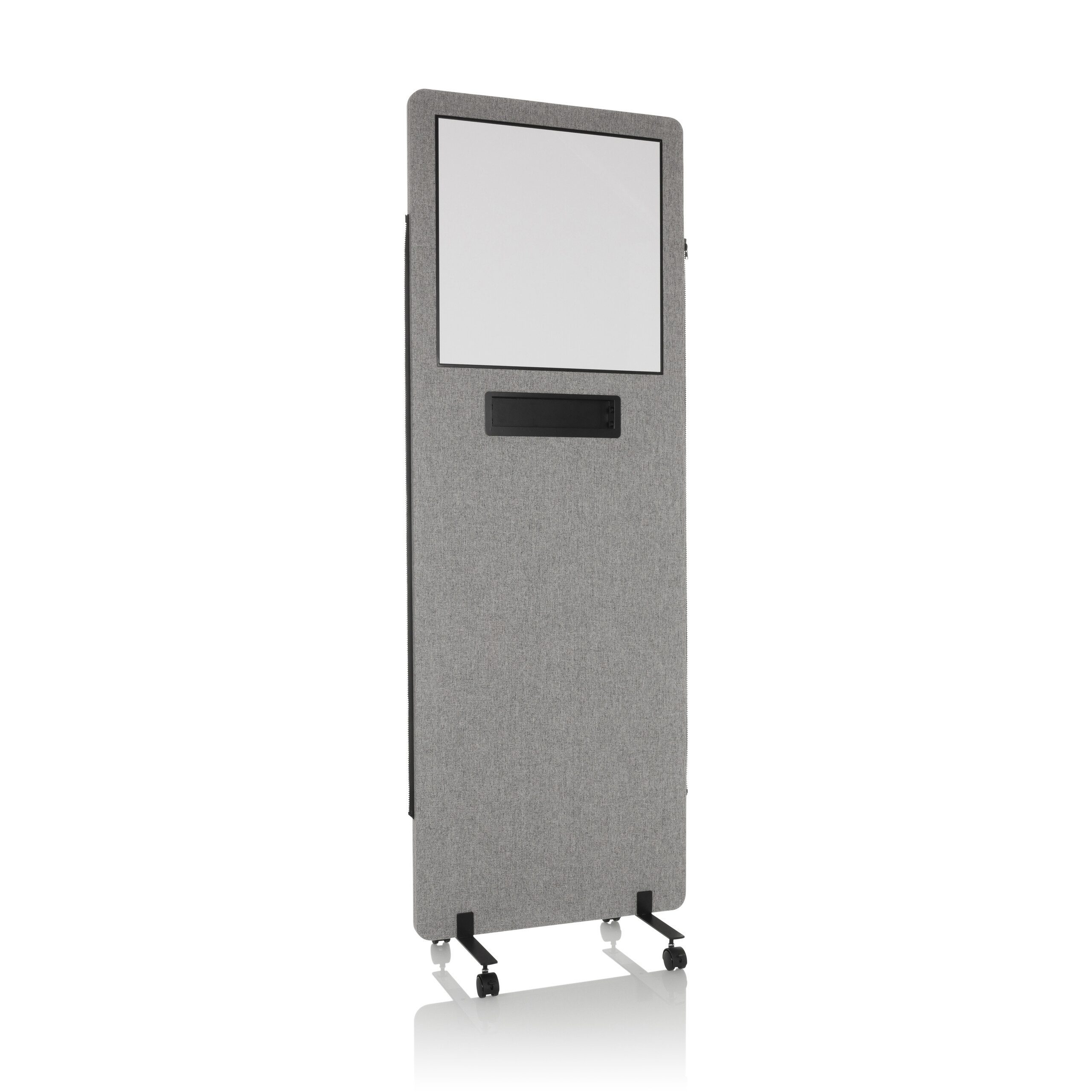 hjh OFFICE Raumteiler Trennwand FLEXMIUT WB 100 % Pet + Polyester, Schallschutz mit Whiteboard, mit Rollen und Gleiter