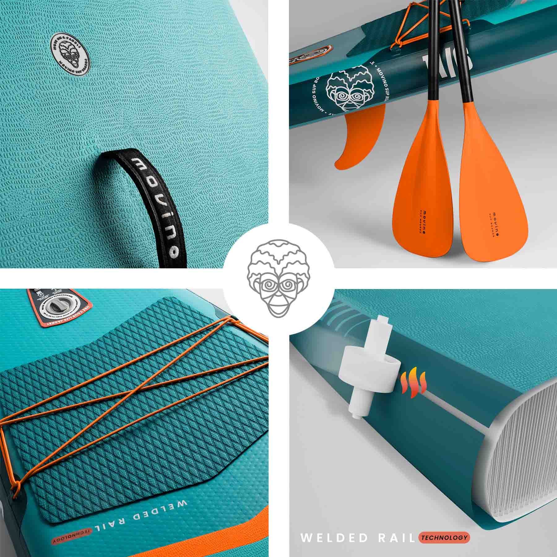 Movino SUP-Board MOVINO ADRIA 2in1 Set verschweißte Kanten Tragkraft 165kg, Allround – Bild 4 von 5