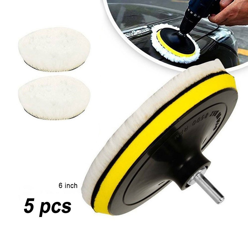 Polierpad Auto Polierhaube,5 Stück 6 " Polierteller Set Mit Einem 6 Winkel Griff