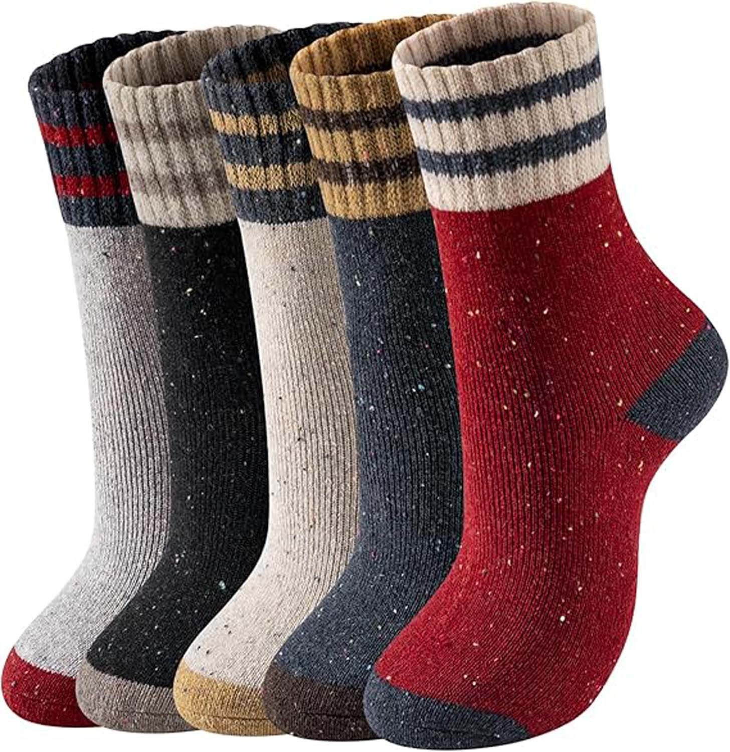 Autrucker Thermosocken Damen Socken Winter Socken 5 Paar atmungsaktiv warm (5-Paar)