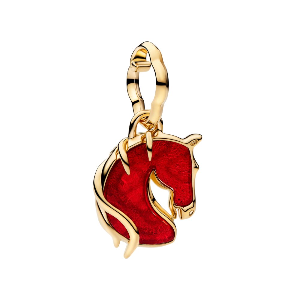 Pandora Charm-Einhänger 764431C01, rotes Pferd