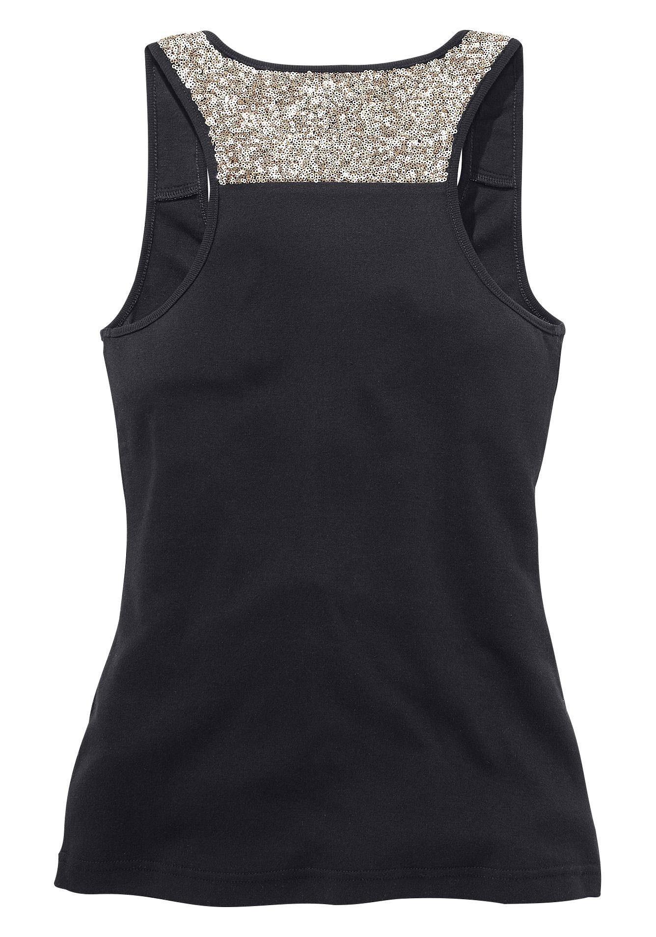 LASCANA Strandtop mit Pailetten, Glitzertop aus Baumwolle, festlich