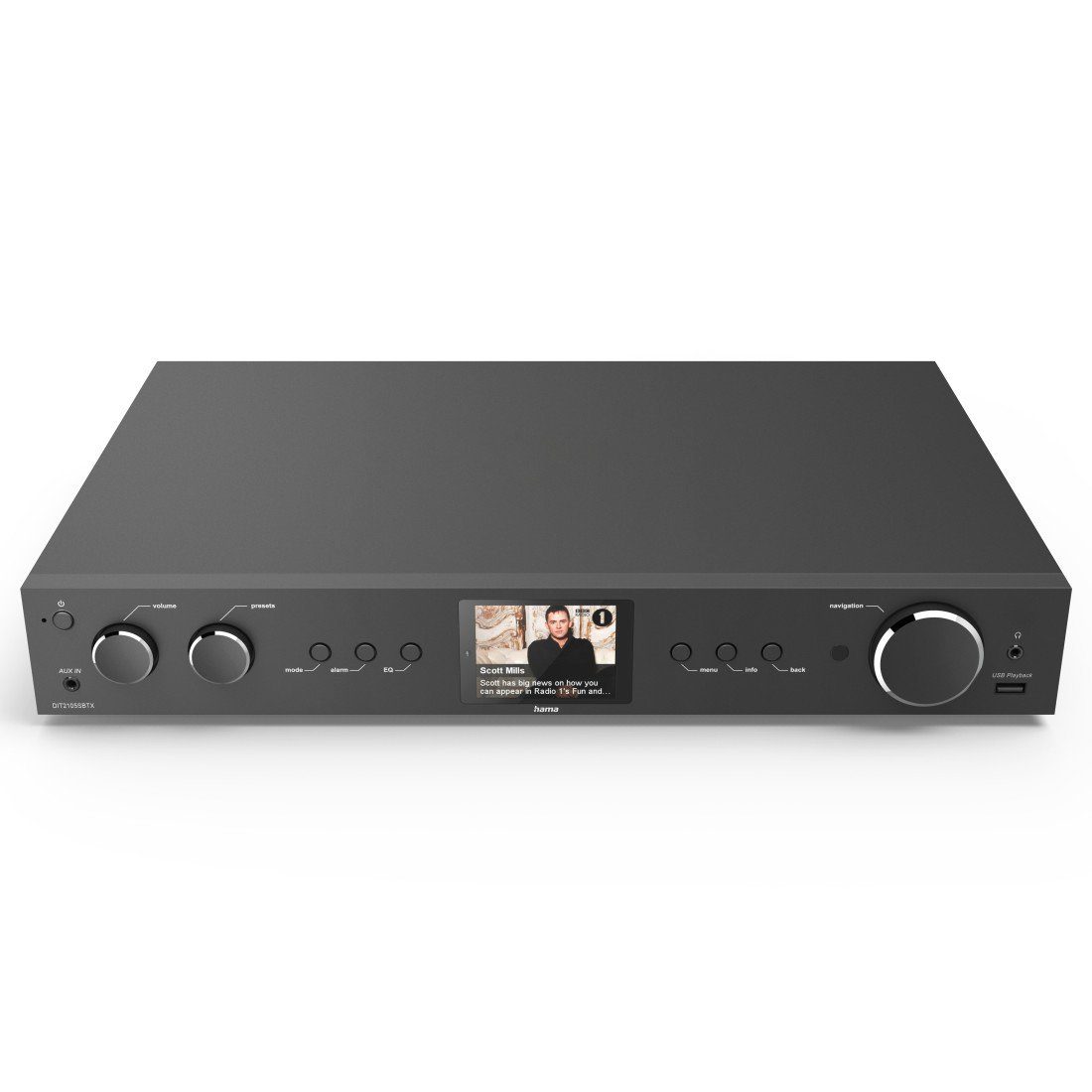 Spotify DAB+,Internetradio, mit Timer, (Bluetooth, HiFi Hama Tuner Weckfunktion, FM,DAB schwarz hören) Farbdisplay, Bluetooth und Transmitter & Music Amazon Receiver WLAN, Tuner