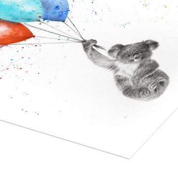 Posterlounge Poster Ashvin Harrison, Koala mit Luftballons, Mädchenzimmer Malerei
