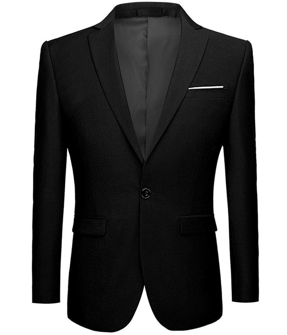 Blazer mit Schwarz Anzugsakko Allthemen Eleganter 522-01 Reverskragen