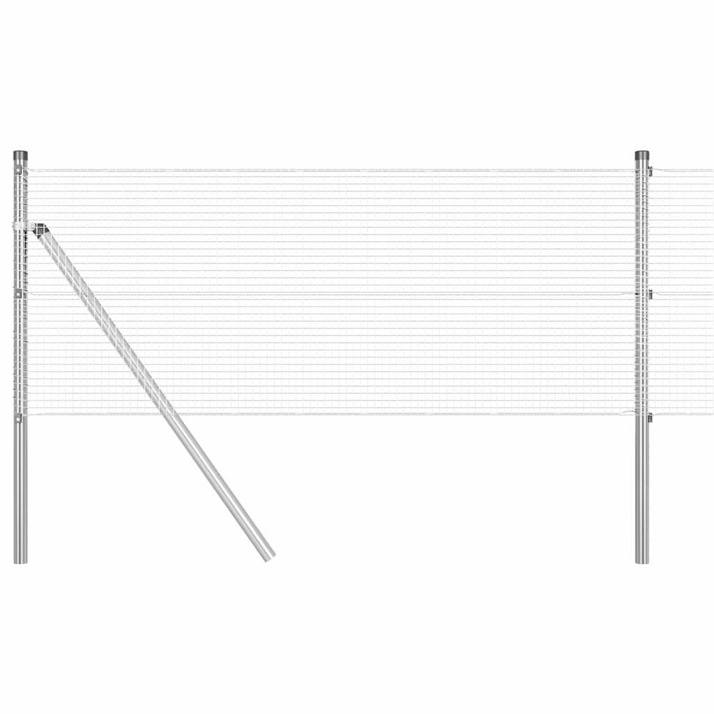 vidaXL Gartenzaun Geschweißter Drahtzaun Silber 0.8 günstig online kaufen