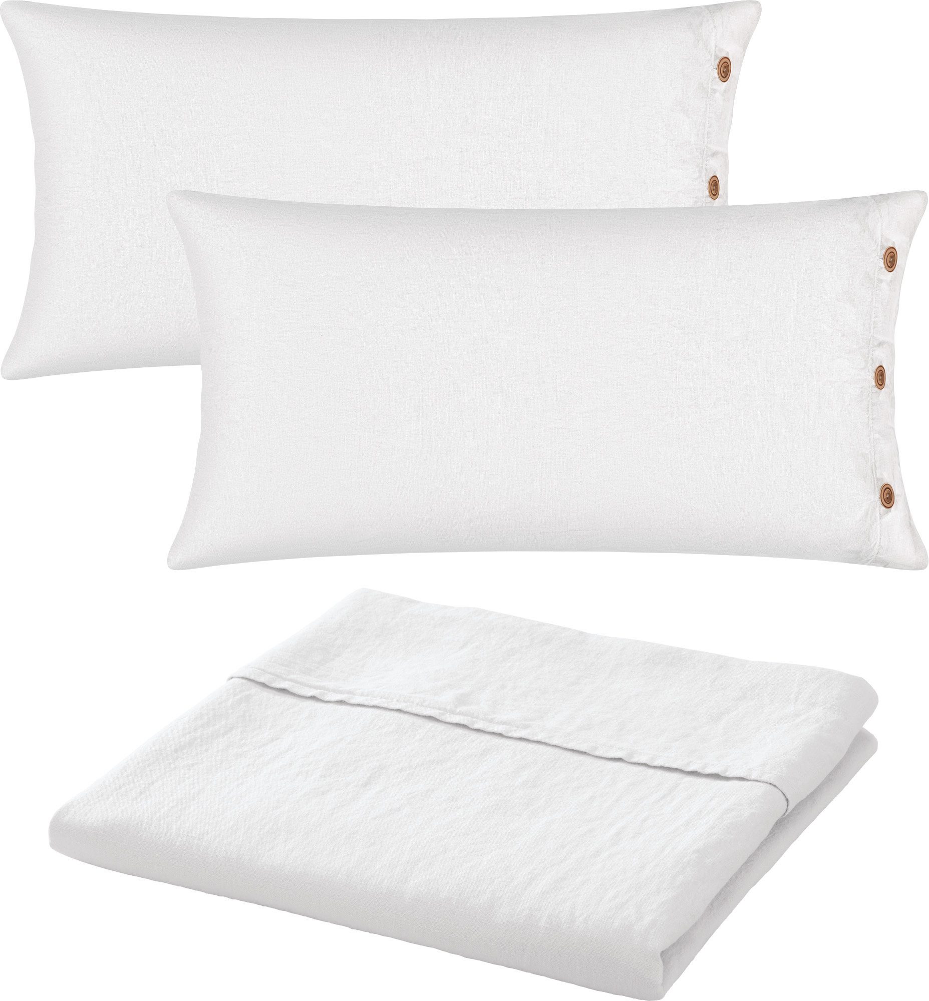 Erwin Müller Bettwäsche Sommer-Set "Deggendorf" 3-teilig, Leinen, Halbleinen Uni