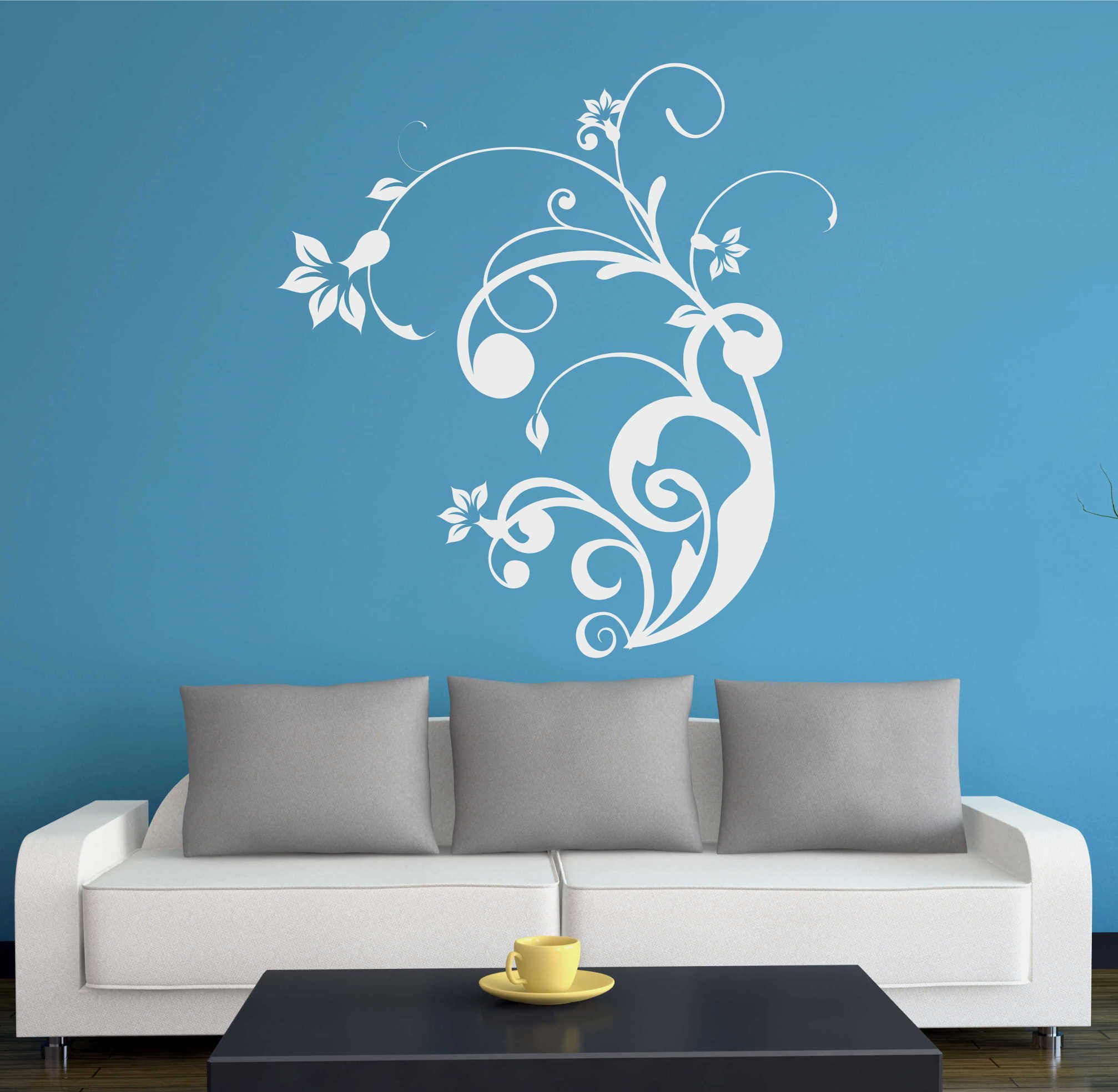 INDIGOS UG Wandtattoo Wandtattoo - Wandaufkleber - w305 Ranke Pflanze Blume Natur