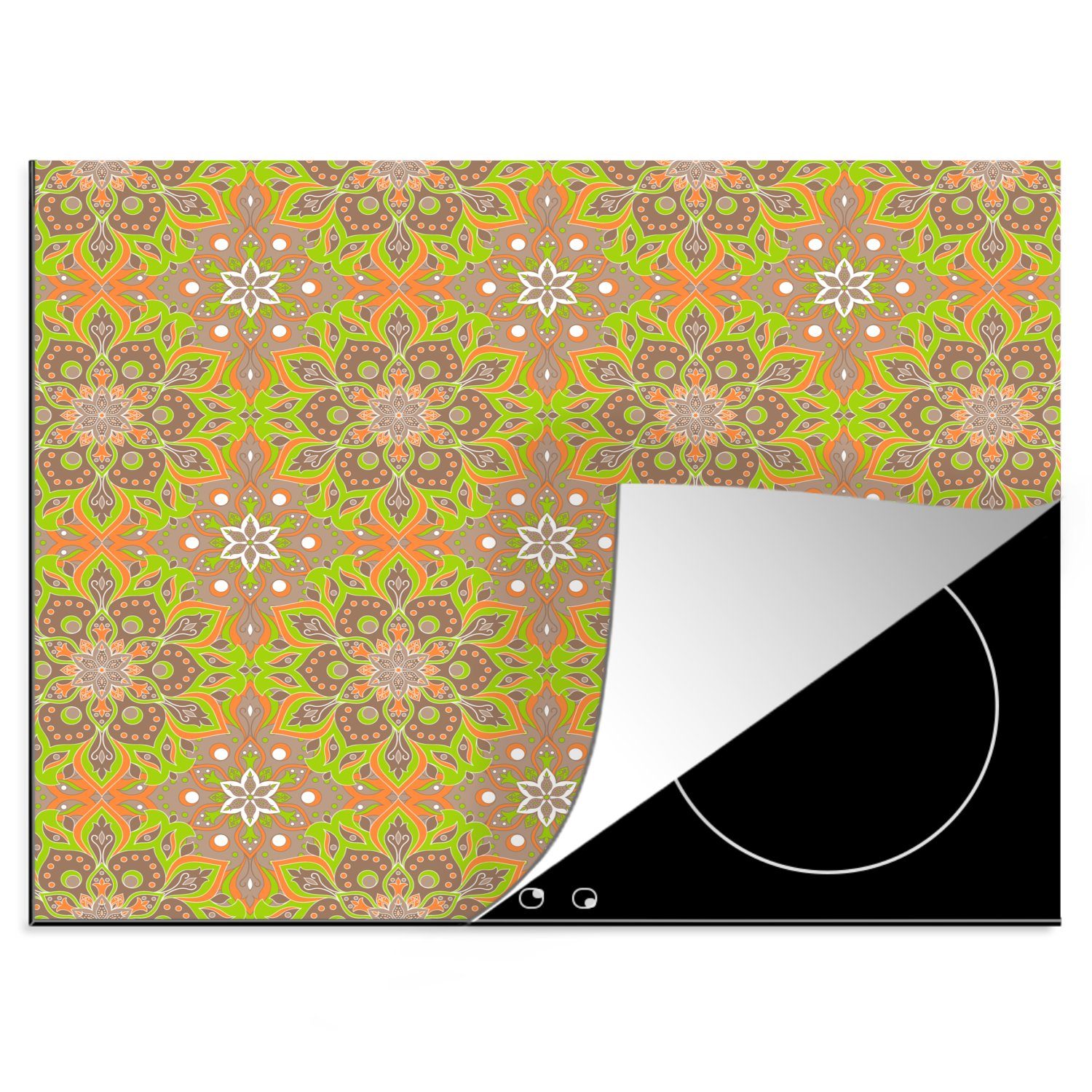MuchoWow Herdblende-/Abdeckplatte Bohème - Mandala - Muster, Vinyl, (1 tlg), 60x52 cm, Mobile Arbeitsfläche nutzbar, Ceranfeldabdeckung