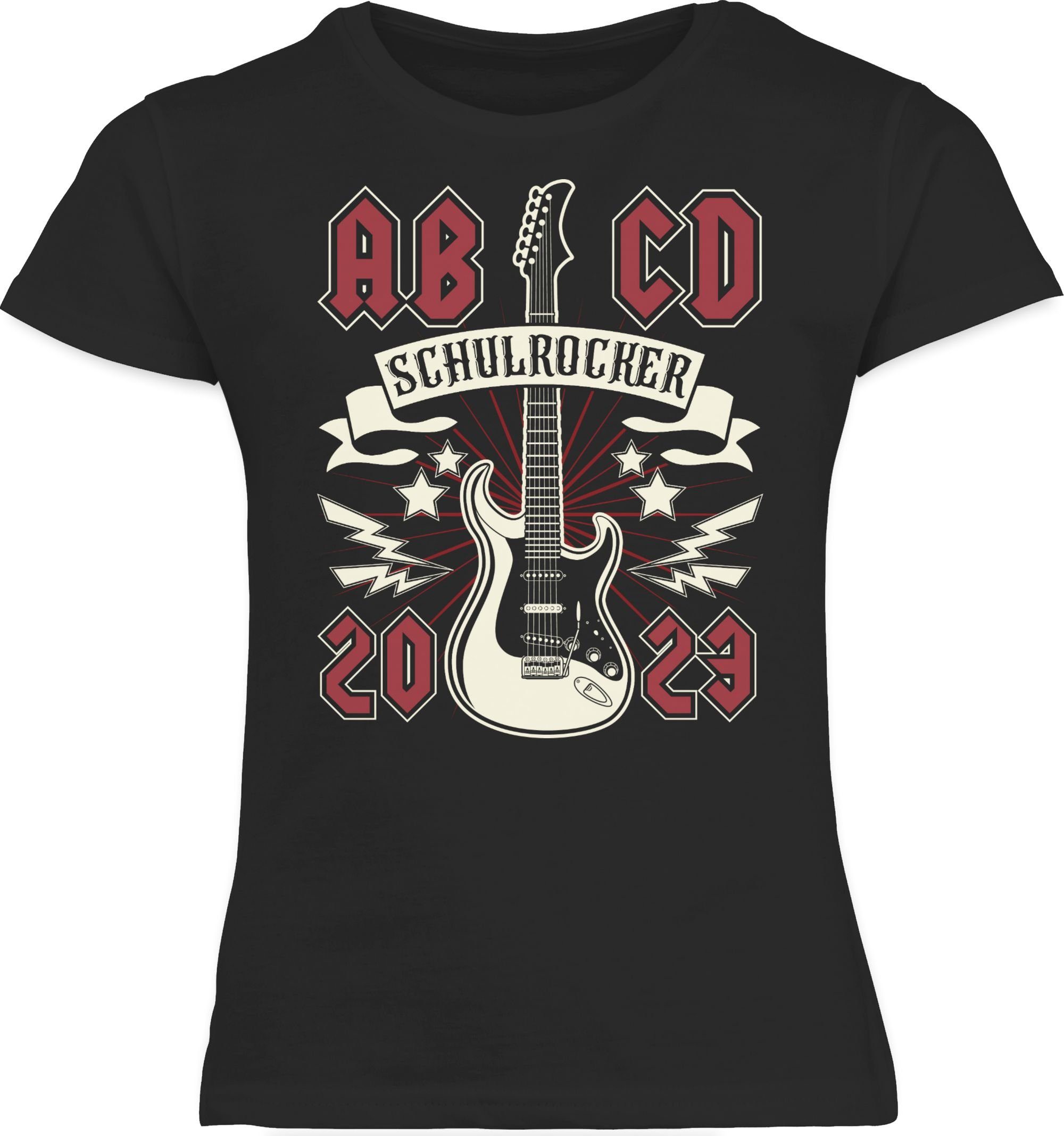 Shirtracer T-Shirt ABCD Schulrocker Einschulung 2 Mädchen Schwarz
