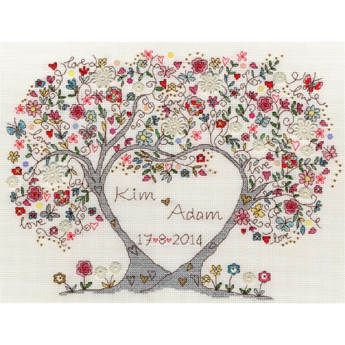 Bothy Threads Kreativset Bothy Threads Kreuzstich-Set "Liebe Blüten", (embroidery kit by Marussia)