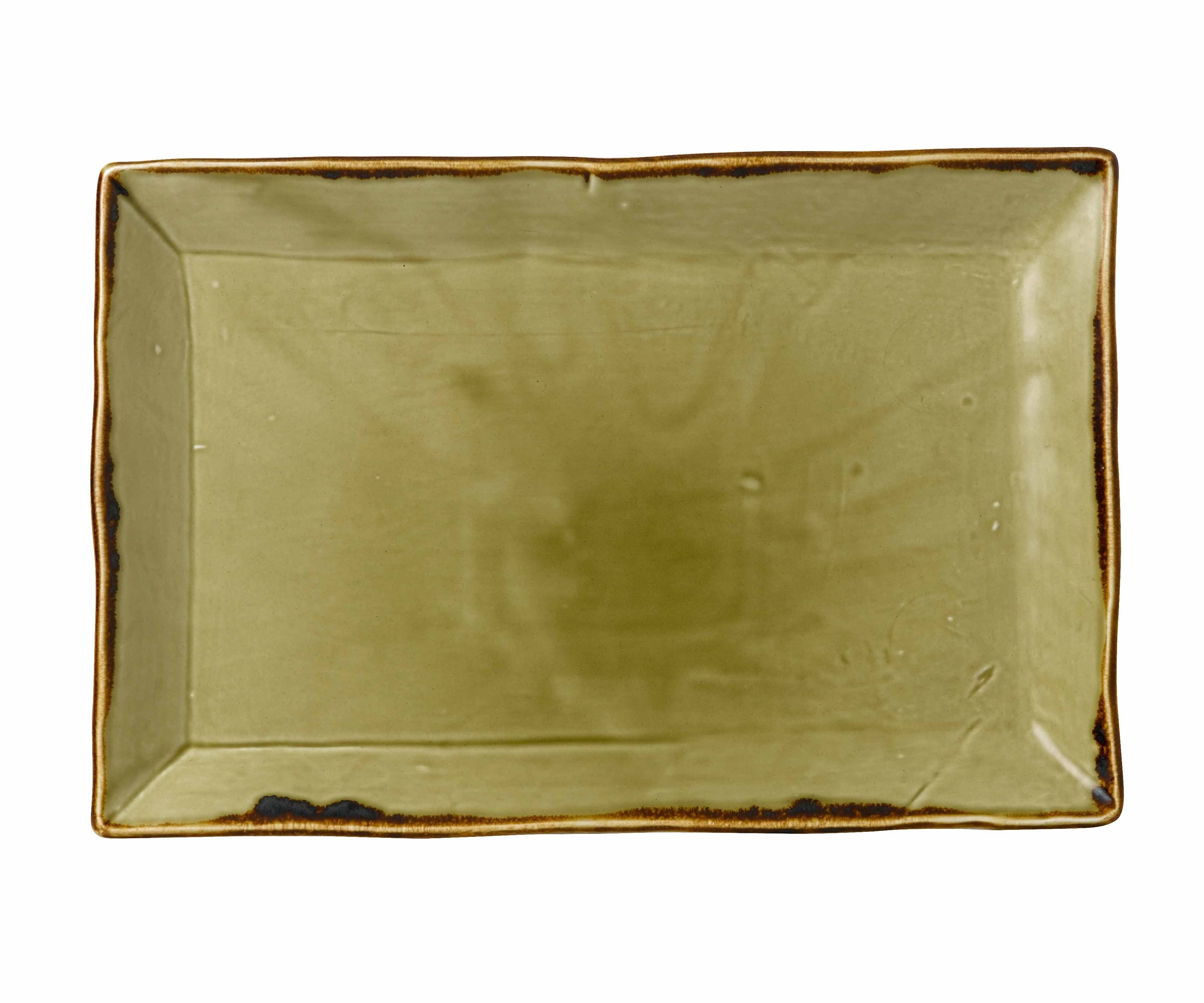 Dudson Servierbrett Dudson Harvest Green Tablett Rechteckig 34.5X23.3Cm Grün 6 Stück, Feinstes Porzellan