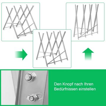 COSTWAY Sägebock, 100 kg max. Belastbarkeit, mit Sägezähnen, tragbar, Stahl