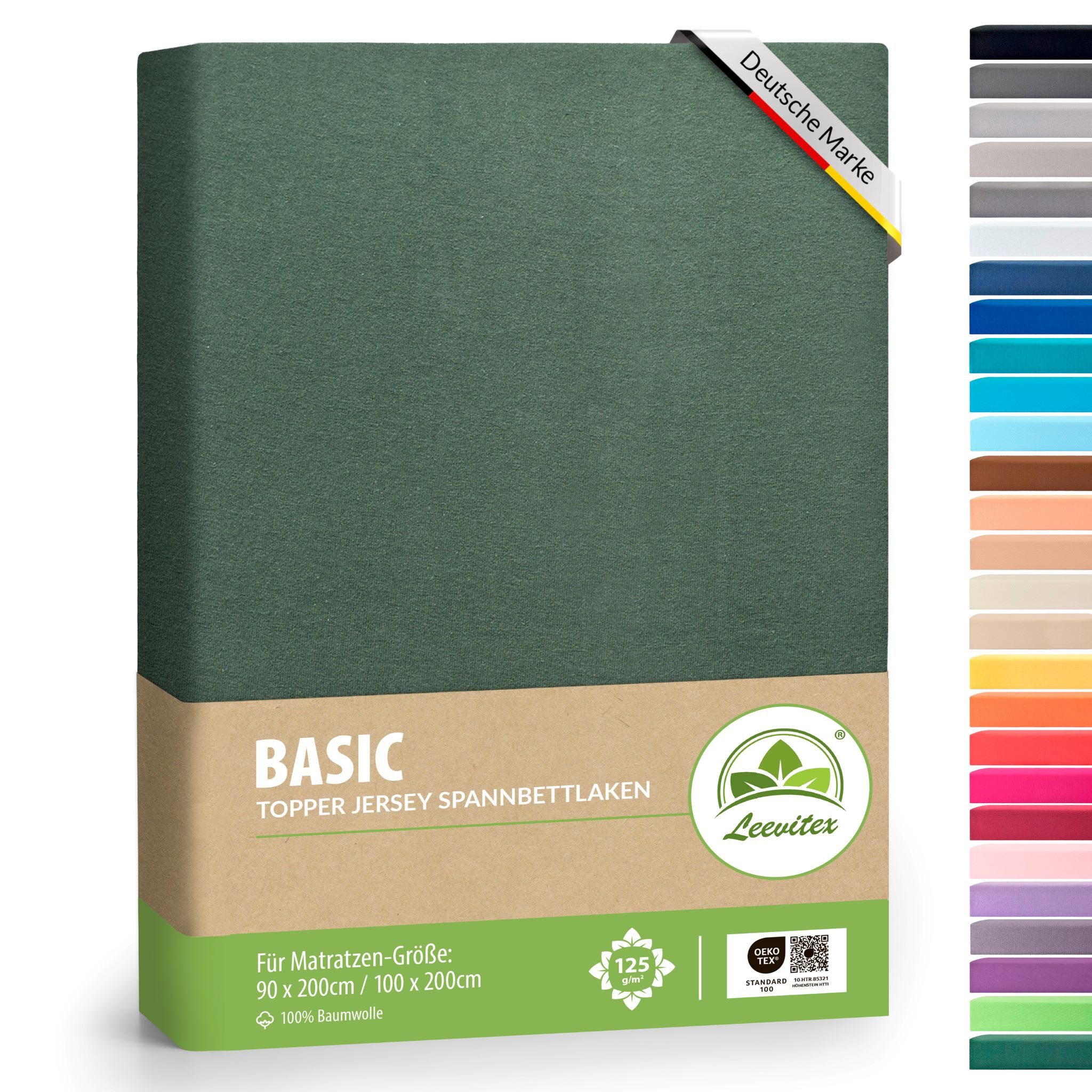 leevitex® Spannbettlaken für Topper – weich, anschmiegsam, pflegeleicht & ideal zum Wohlfühlen, Jersey, Gummizug: rundum, (1 Stück), 100 % Jersey Baumwolle, 18 cm Steghöhe, verschiedene Größen