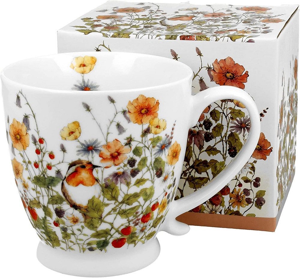 Becher Tasse ca. 460 ml, Wilde Vogel, Blumen Mug Tee /Kaffee Tasse