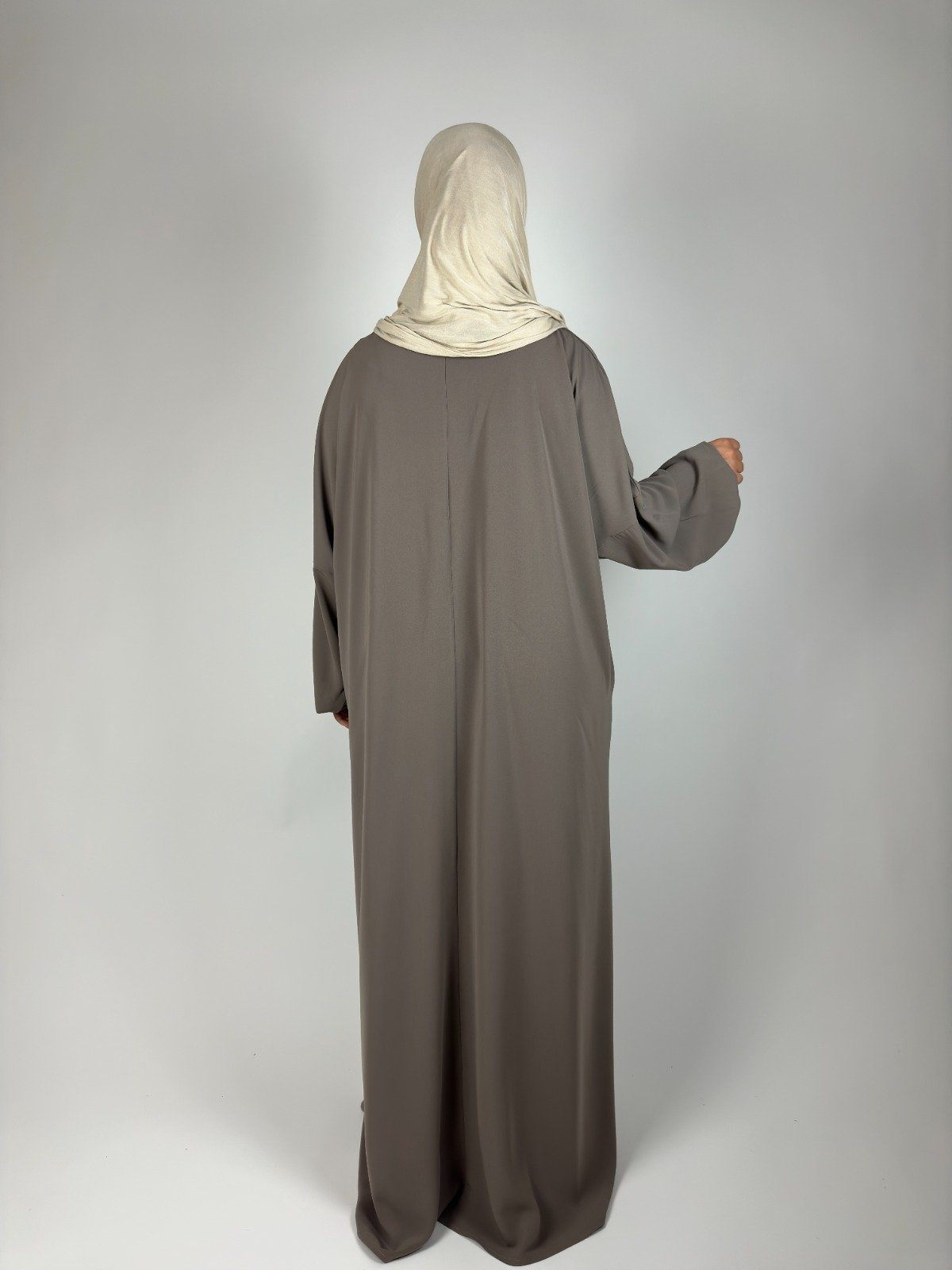 Aymasal Maxikleid Abaya Seide Medine Sahra Kaftan fashion Medina Seide Islam Taupe modest