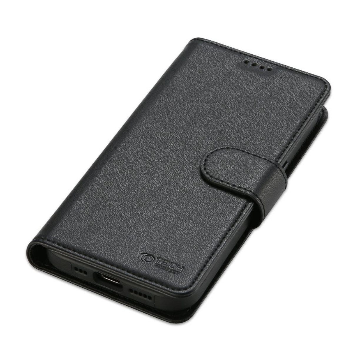 TECH PROTECT Handyhülle Wallet Case mit Magnetfunktion Kompatibel mit iPhone 13 Schwarz Hülle 6,1, Wallet mit Magnetfunktion, Kartenfächern für alltagstauglichen Schutz