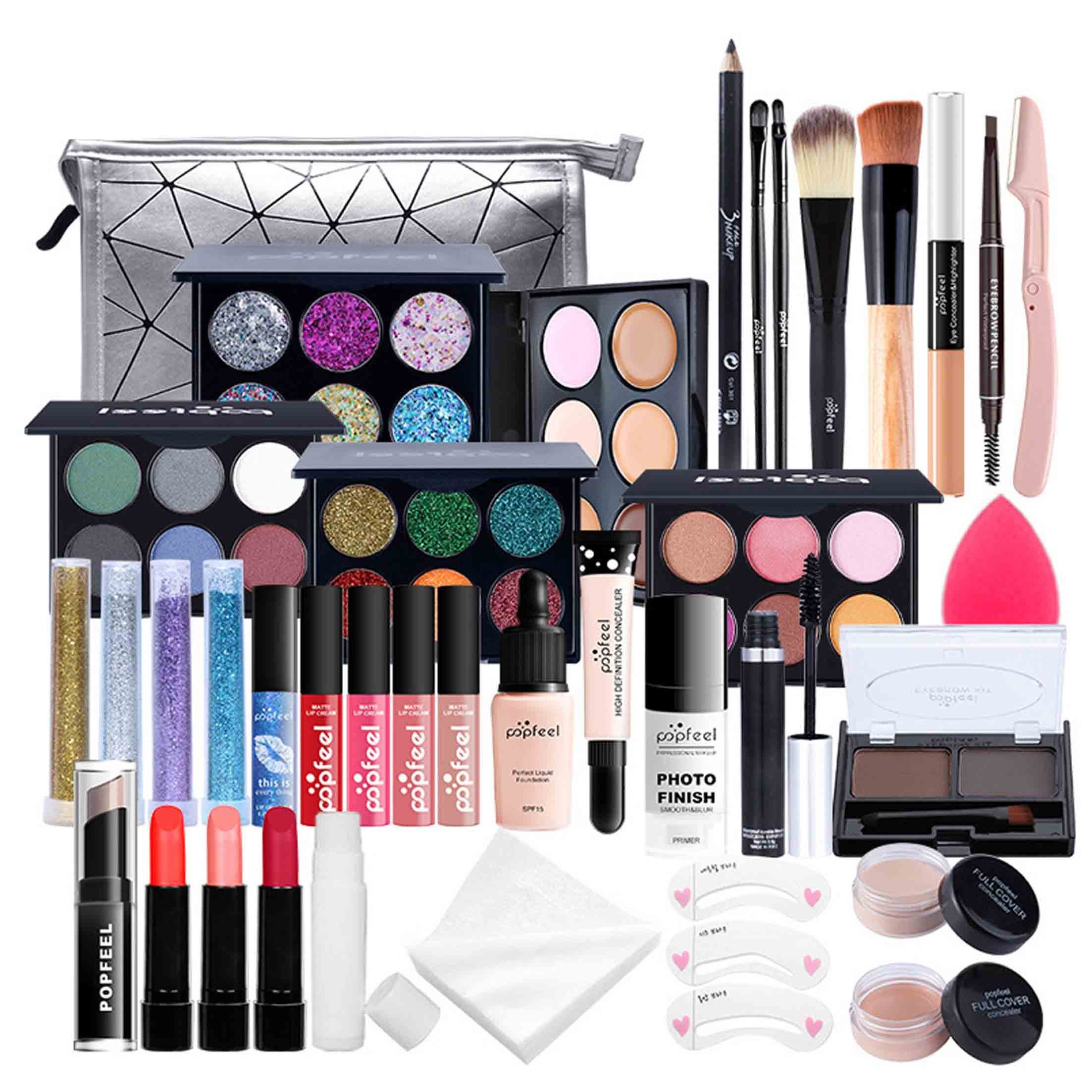 Glamuf Make-up Set Make-up Set 37-teiliges Einsteiger Schminkset, Schminkset geschenkset, 37-tlg., Leichtes Schminkset Komplettset, Must Have Set für Makeup-Trägerinnen