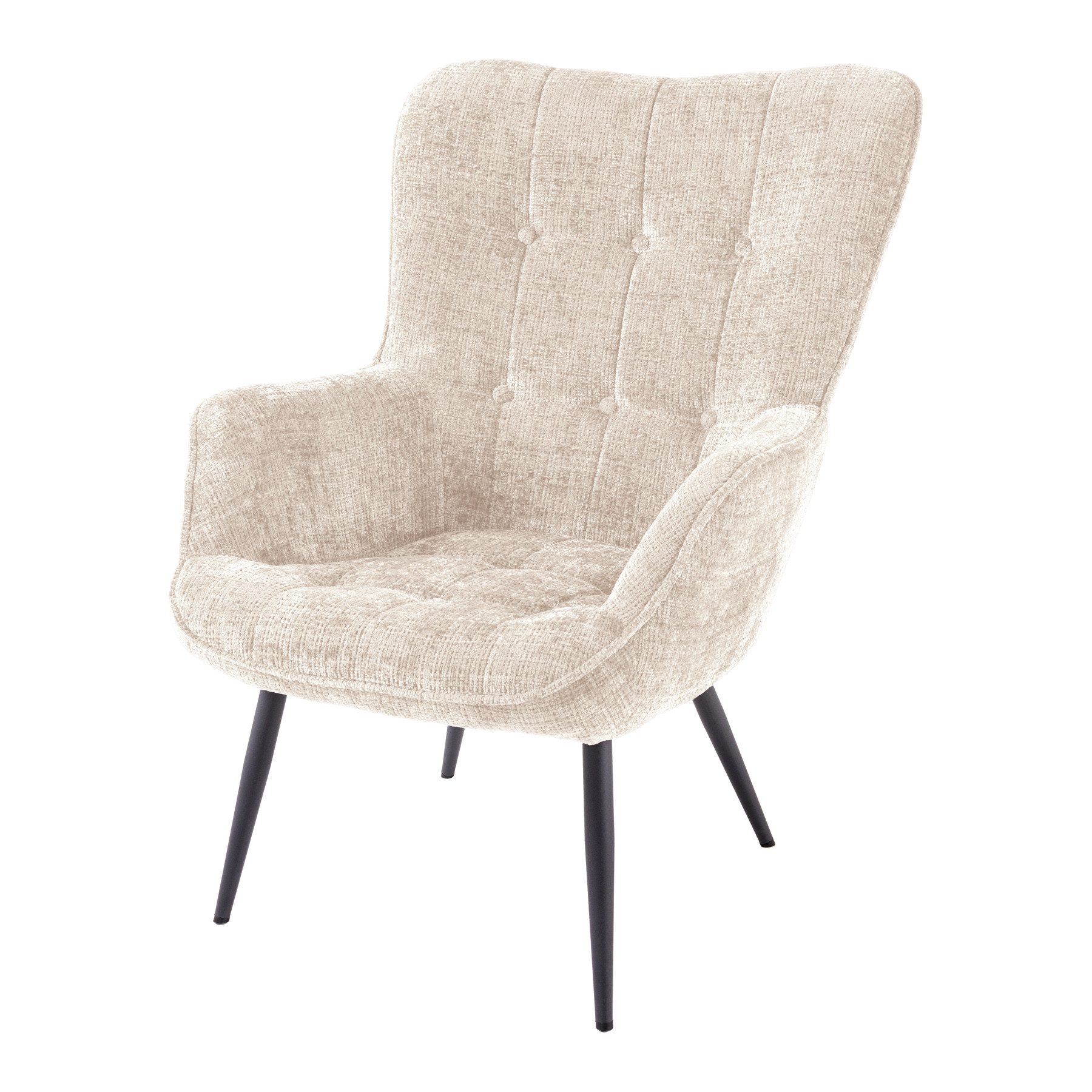 riess-ambiente Sessel SCANDINAVIA champagner/schwarz -Chenille, Metall, Arm günstig online kaufen