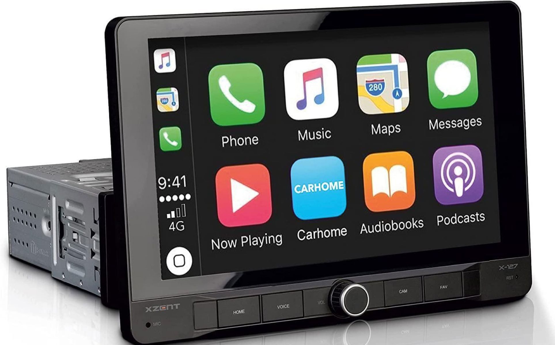 Xzent X-127 1-Din 9" Infotainer mit CarPlay und GAA Autoradio (RDS, AM/FM Radio, Animiertes Display, Freisprecheinrichtung, 1 DIN)
