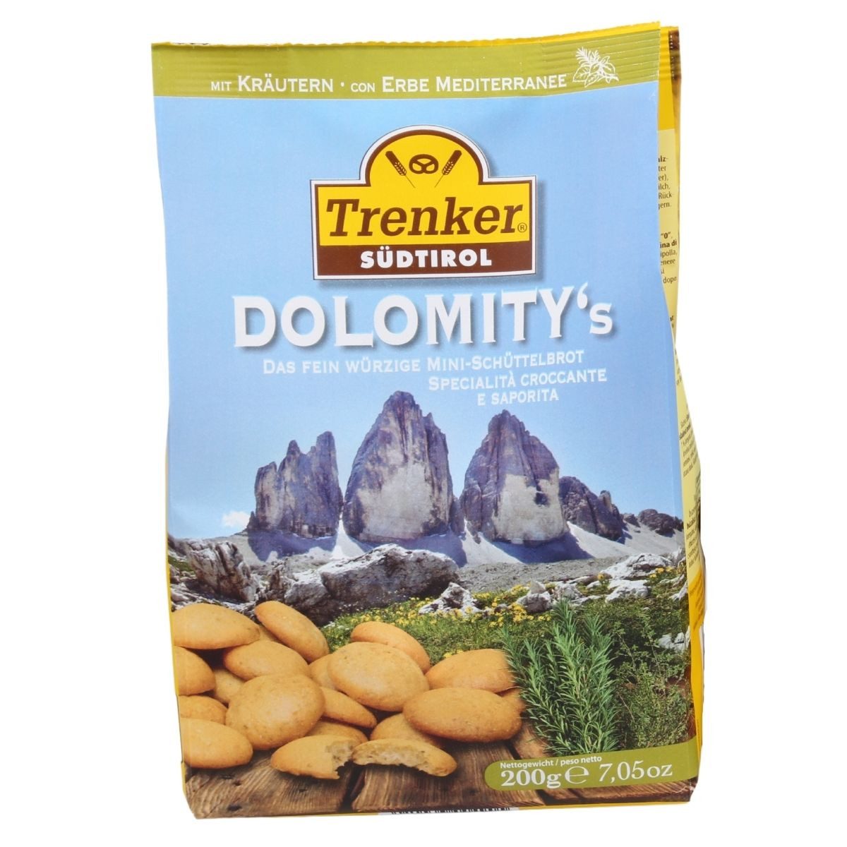 Trenker Brot Dolomity's Südtiroler Mini-Schüttelbrot mit Kräutern, 200 g, 200 g