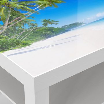 DEQORI Couchtisch 'Palmen am Sandstrand', Glas Beistelltisch Glastisch modern