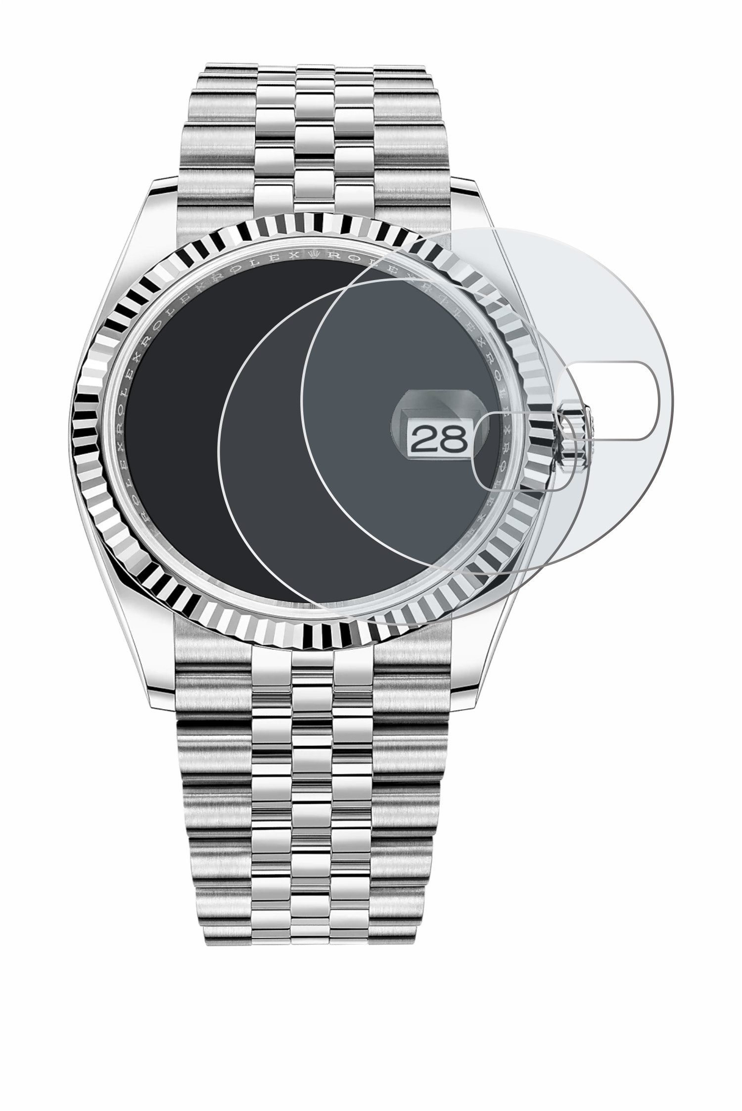 BROTECT Displayschutzfolie Schutzfolie für Rolex Oyster Perpetual Datejust 36, 2 Stück, Displayschutz Schutz Folie Matt Entspiegelungsfolie