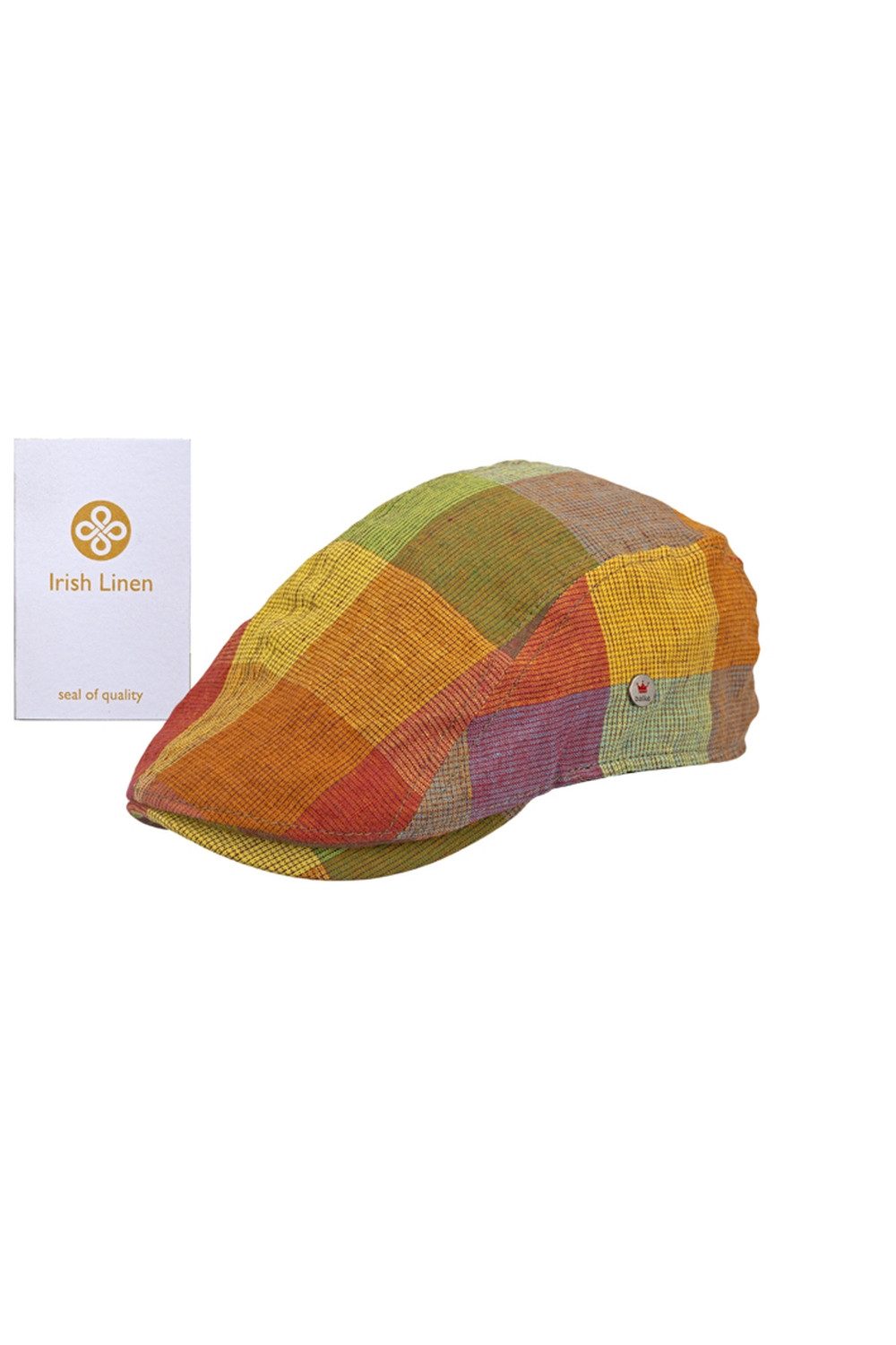 Balke Schiebermütze kariert, aus irischen Leinen