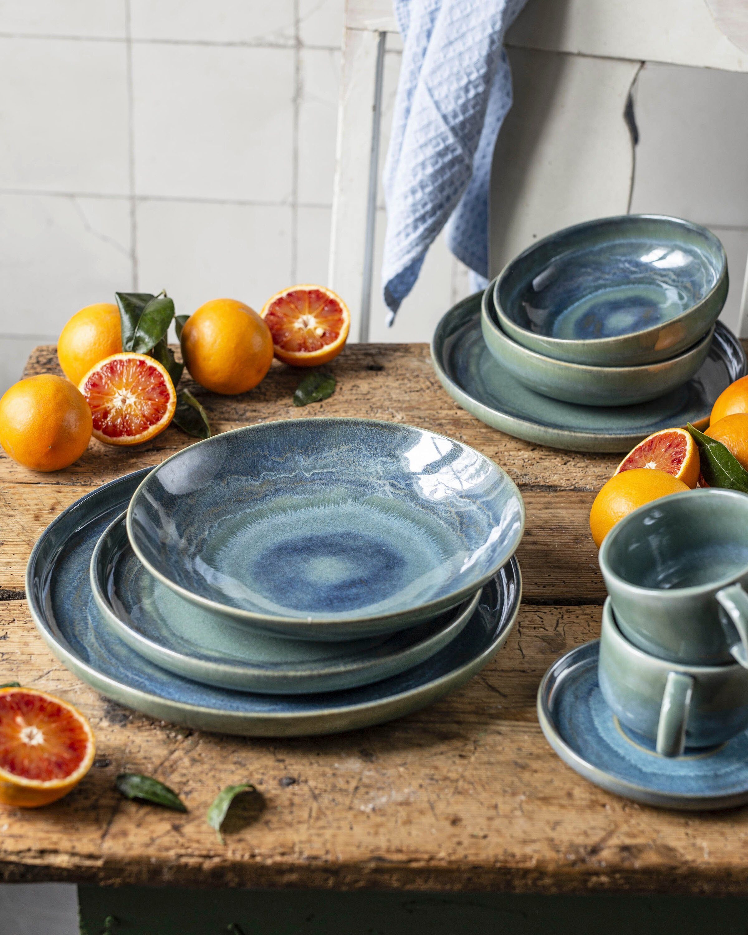 Gipfelstück Tasse Tiefer See, 4-tlg., Steinzeug, Scandi-Style, Reaktivglasur, jedes Stück ein Unikat, 4-teilig – Bild 5 von 5