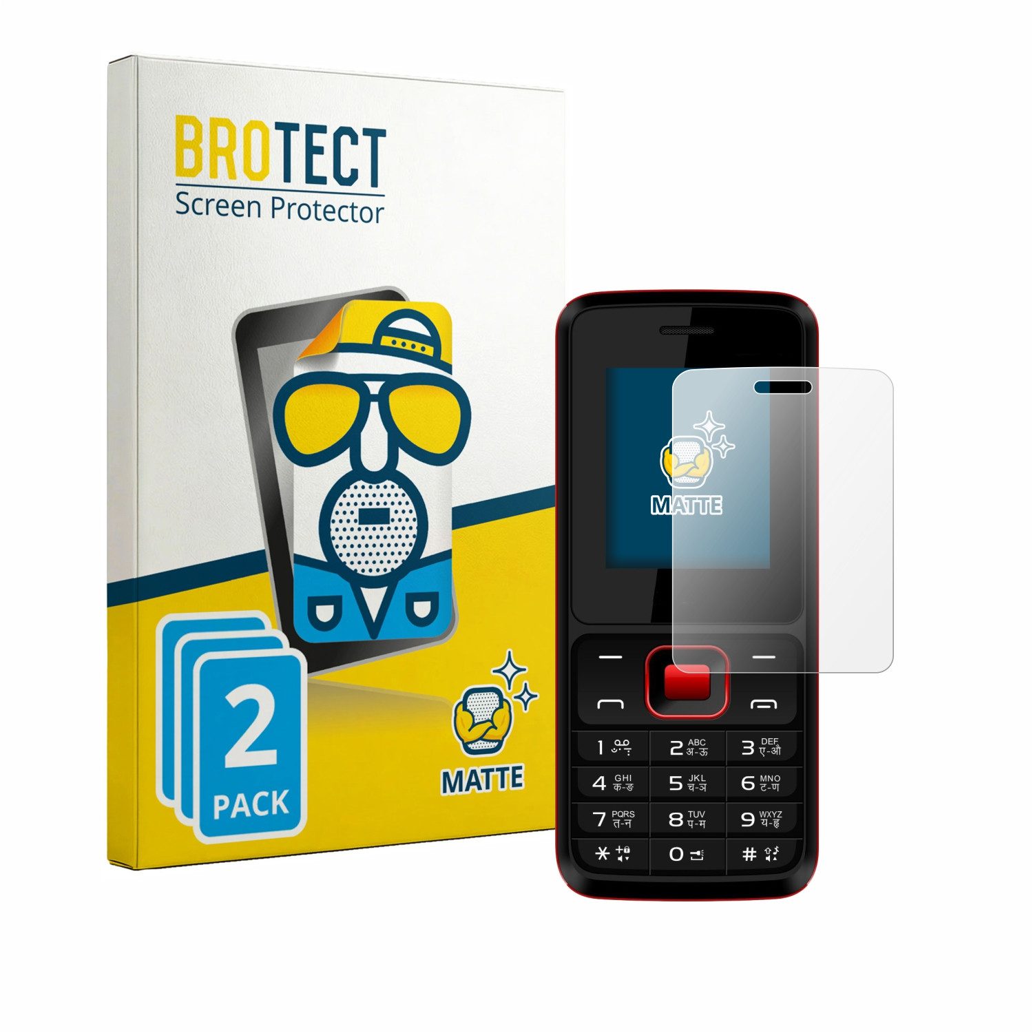 BROTECT Displayschutzfolie Schutzfolie für Karbonn K19 Rock, 2 Stück, Displayschutz Schutz Folie Matt Entspiegelungsfolie