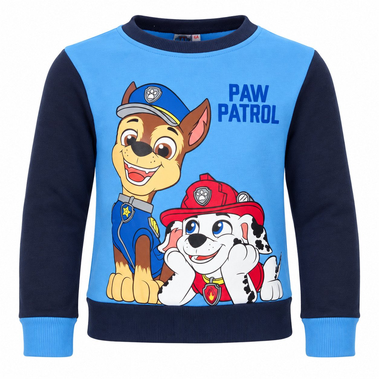 PAW PATROL Rundhalspullover Paw Patrol Chase Marshall Kinder Jungen Pullover Pulli Sweater Gr. 92 bis 128