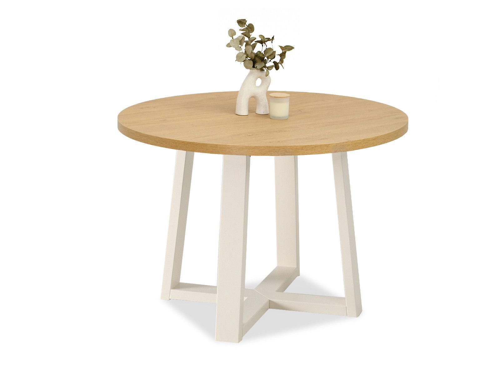 Compleo Esstisch Rund, Loft Design, 100-180 günstig online kaufen