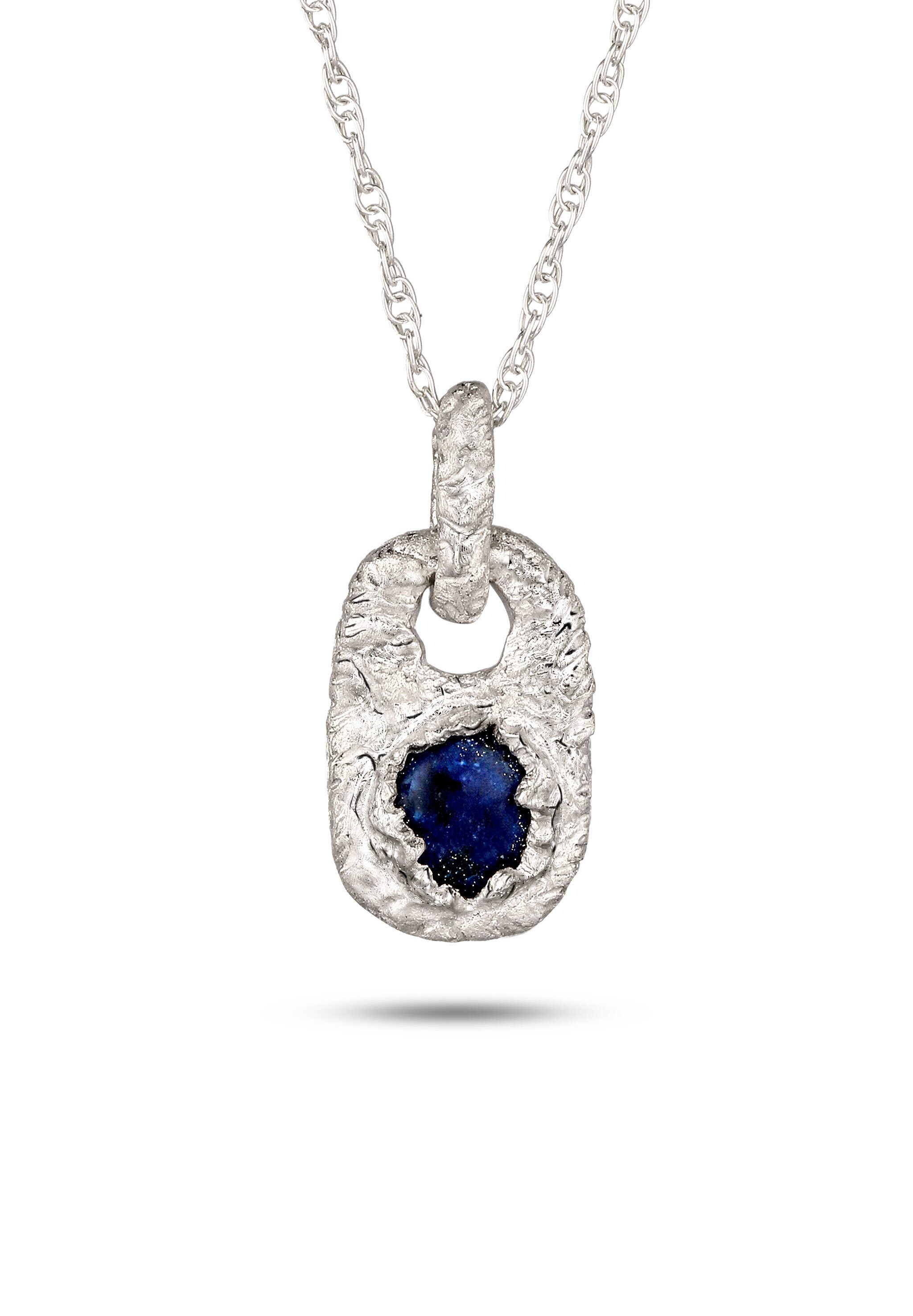 Kuzzoi Kette mit Anhänger Lapis Lazuli Blau 925 Sterling Silber