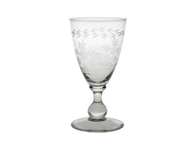 Greengate Glas Greengate Weinglas mit Muster geschliffen Weißwein Glas